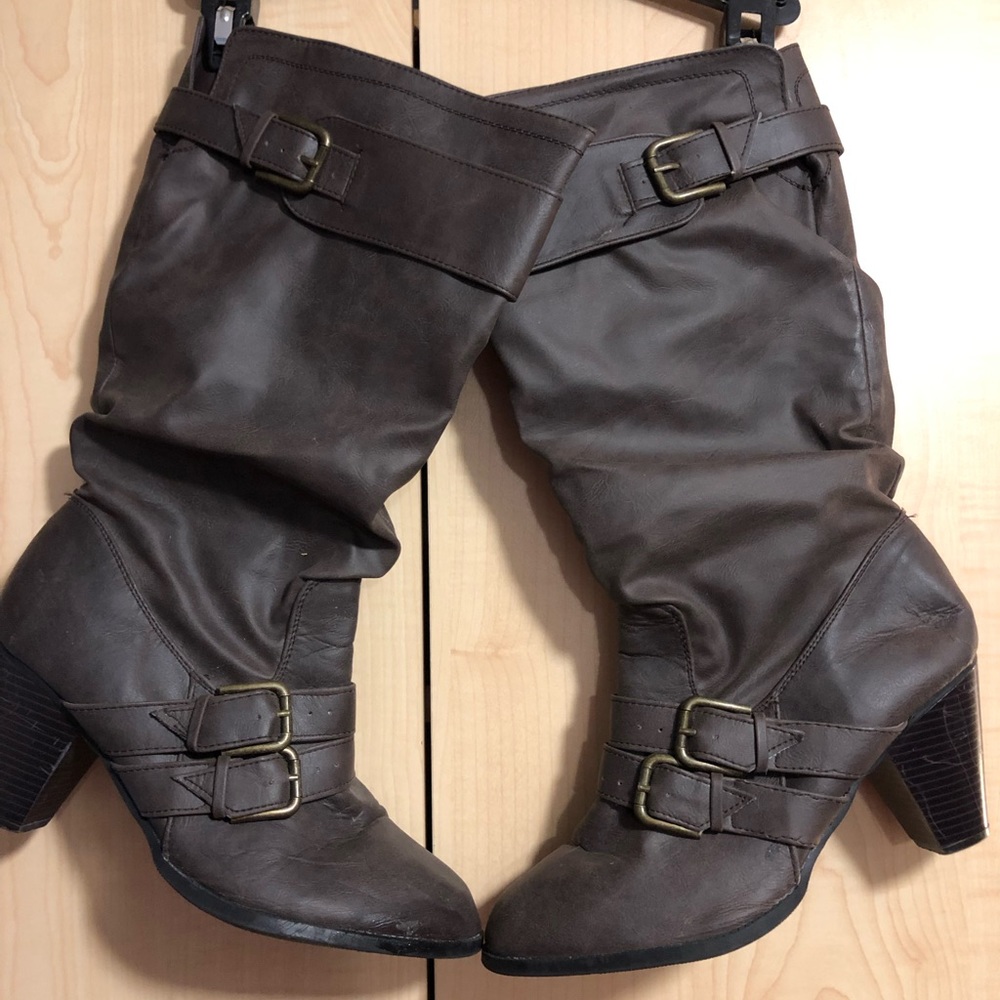 Slouch Mid Calf Utility Boots